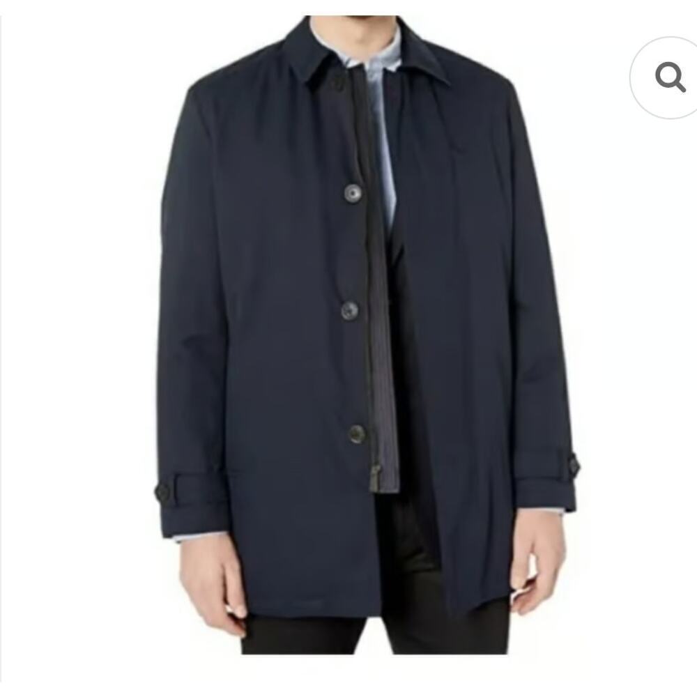 HART SCHAFFNER MARX Men's navy blue Hartsdale All Weather Raincoat size 48R